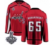 Men's Washington Capitals #65 Andre Burakovsky Fanatics Branded Red Home Breakaway 2018 Stanley Cup Final NHL Jersey