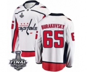 Men's Washington Capitals #65 Andre Burakovsky Fanatics Branded White Away Breakaway 2018 Stanley Cup Final NHL Jersey