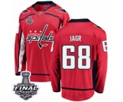 Men's Washington Capitals #68 Jaromir Jagr Fanatics Branded Red Home Breakaway 2018 Stanley Cup Final NHL Jersey