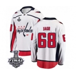 Men's Washington Capitals #68 Jaromir Jagr Fanatics Branded White Away Breakaway 2018 Stanley Cup Final NHL Jersey