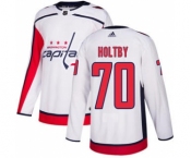 Men's Washington Capitals #70 Braden Holtby White Road Stitched Hockey Jersey