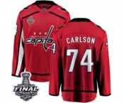 Men's Washington Capitals #74 John Carlson Fanatics Branded Red Home Breakaway 2018 Stanley Cup Final NHL Jersey