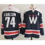 Men's Washington Capitals #74 John Carlson NEW Navy Blue Adidas Stitched NHL Jersey