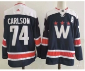 Men's Washington Capitals #74 John Carlson NEW Navy Blue Adidas Stitched NHL Jersey