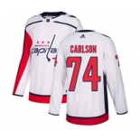 Men's Washington Capitals #74 John Carlson White Road Stitched Hockey Jersey