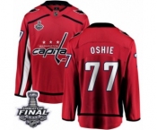 Men's Washington Capitals #77 T.J. Oshie Fanatics Branded Red Home Breakaway 2018 Stanley Cup Final NHL Jersey