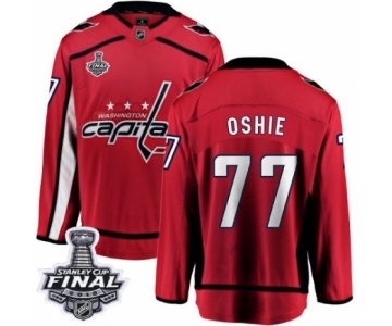 Men's Washington Capitals #77 T.J. Oshie Fanatics Branded Red Home Breakaway 2018 Stanley Cup Final NHL Jersey