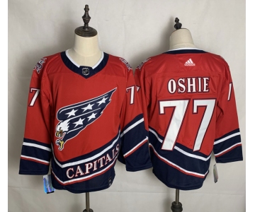 Men's Washington Capitals #77 T.J. Oshie Red Retro 2020 Hockey Jersey