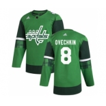 Men's Washington Capitals #8 Alex Ovechkin 2020 St. Patrick's Day Stitched Hockey Jersey Green