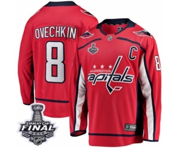 Men's Washington Capitals #8 Alex Ovechkin Fanatics Branded Red Home Breakaway 2018 Stanley Cup Final NHL Jersey