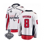 Men's Washington Capitals #8 Alex Ovechkin Fanatics Branded White Away Breakaway 2018 Stanley Cup Final NHL Jersey