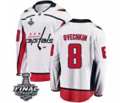 Men's Washington Capitals #8 Alex Ovechkin Fanatics Branded White Away Breakaway 2018 Stanley Cup Final NHL Jersey