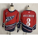 Men's Washington Capitals #8 Alex Ovechkin Red Retro 2020 Hockey Jersey