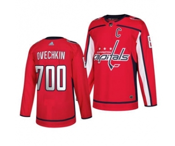 Men's Washington Capitals #8 Alexander Ovechkin 700 Goals Authentic Player Hockey Jersey Red