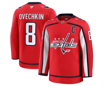 Men's Washington Capitals #8 Alexander Ovechkin Red 2024-25 Home Stitched Hockey Jersey