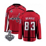 Men's Washington Capitals #83 Jay Beagle Fanatics Branded Red Home Breakaway 2018 Stanley Cup Final NHL Jersey