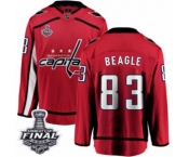 Men's Washington Capitals #83 Jay Beagle Fanatics Branded Red Home Breakaway 2018 Stanley Cup Final NHL Jersey