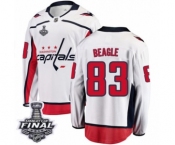 Men's Washington Capitals #83 Jay Beagle Fanatics Branded White Away Breakaway 2018 Stanley Cup Final NHL Jersey