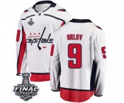 Men's Washington Capitals #9 Dmitry Orlov Fanatics Branded White Away Breakaway 2018 Stanley Cup Final NHL Jersey