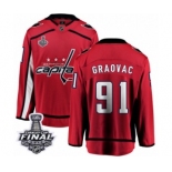 Men's Washington Capitals #91 Tyler Graovac Fanatics Branded Red Home Breakaway 2018 Stanley Cup Final NHL Jersey