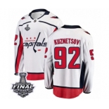 Men's Washington Capitals #92 Evgeny Kuznetsov Fanatics Branded White Away Breakaway 2018 Stanley Cup Final NHL Jersey