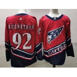 Men's Washington Capitals #92 Evgeny Kuznetsov Red Retro 2020 Hockey Jersey