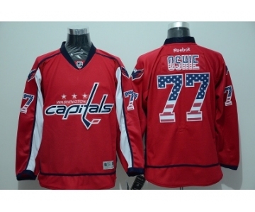 NHL Washington Capitals #77 Oshie Red Usa national flag jerseys