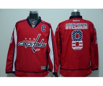 NHL Washington Capitals #8 alex Ovechkin national Usa flag red jerseys