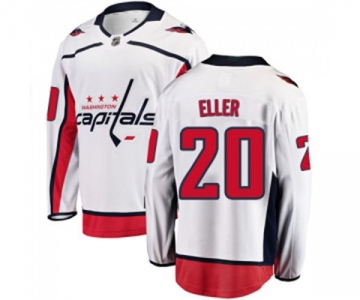 Washington Capitals #20 Lars Eller Fanatics Branded White Away Breakaway NHL Jersey