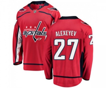 Washington Capitals #27 Alexander Alexeyev Fanatics Branded Red Home Breakaway NHL Jersey