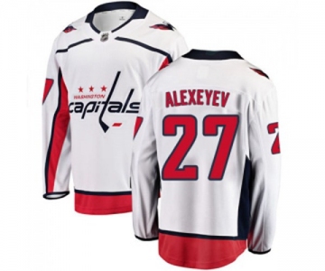 Washington Capitals #27 Alexander Alexeyev Fanatics Branded White Away Breakaway NHL Jersey