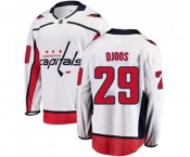 Washington Capitals #29 Christian Djoos Fanatics Branded White Away Breakaway NHL Jersey