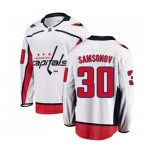 Washington Capitals #30 Ilya Samsonov Fanatics Branded White Away Breakaway NHL Jersey