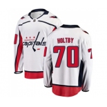 Washington Capitals #70 Braden Holtby Fanatics Branded White Away Breakaway NHL Jersey