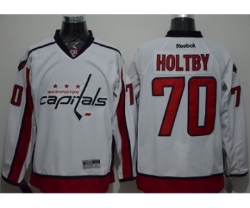 Washington Capitals #70 Braden Holtby White Stitched NHL Jersey