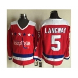 nhl jerseys washington capitals #5 langway red[m&n]