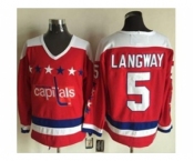 nhl jerseys washington capitals #5 langway red[m&n]