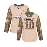 Women Adidas Washington Capitals #10 Brett Connolly Authentic Camo Veterans Day Practice NHL Jersey