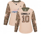 Women Adidas Washington Capitals #10 Brett Connolly Authentic Camo Veterans Day Practice NHL Jersey