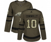 Women Adidas Washington Capitals #10 Brett Connolly Authentic Green Salute to Service NHL Jersey