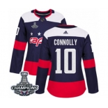 Women Adidas Washington Capitals #10 Brett Connolly Authentic Navy Blue 2018 Stadium Series 2018 Stanley Cup Final Champions NHL Jersey