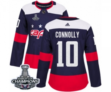 Women Adidas Washington Capitals #10 Brett Connolly Authentic Navy Blue 2018 Stadium Series 2018 Stanley Cup Final Champions NHL Jersey