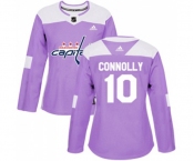 Women Adidas Washington Capitals #10 Brett Connolly Authentic Purple Fights Cancer Practice NHL Jersey