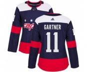 Women Adidas Washington Capitals #11 Mike Gartner Authentic Navy Blue 2018 Stadium Series NHL Jersey