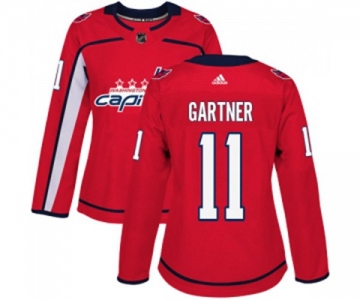 Women Adidas Washington Capitals #11 Mike Gartner Premier Red Home NHL Jersey