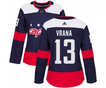 Women Adidas Washington Capitals #13 Jakub Vrana Authentic Navy Blue 2018 Stadium Series NHL Jersey