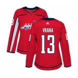 Women Adidas Washington Capitals #13 Jakub Vrana Premier Red Home NHL Jersey