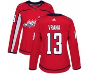 Women Adidas Washington Capitals #13 Jakub Vrana Premier Red Home NHL Jersey