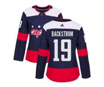 Women Adidas Washington Capitals #19 Nicklas Backstrom Navy Authentic 2018 Stadium Series Stitched NHL Jersey