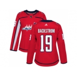 Women Adidas Washington Capitals #19 Nicklas Backstrom Red Home Authentic Stitched NHL Jersey